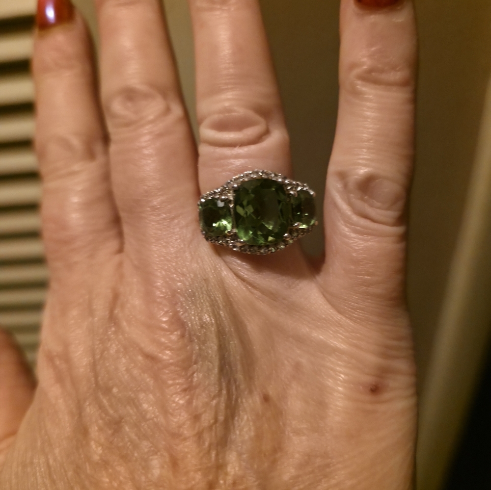 Hold For HH! 3 Color Change GenuineAlexite And Topaz Designer Ring - Picture 7 of 14